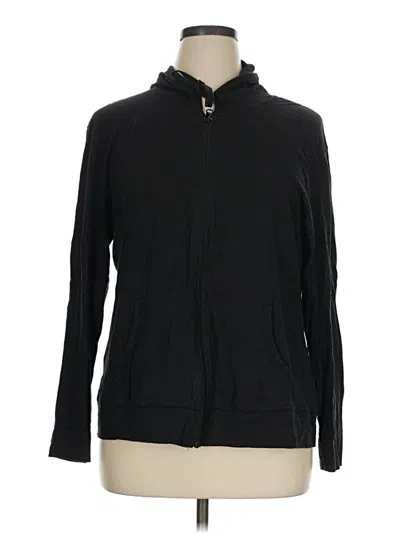 Pre-owned Hanes Zip Up Hoodie In Black