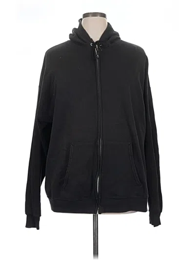 Pre-owned Hanes Zip Up Hoodie In Black