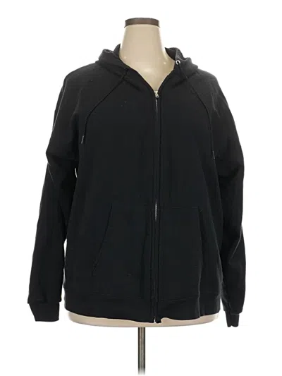 Pre-owned Hanes Zip Up Hoodie In Black