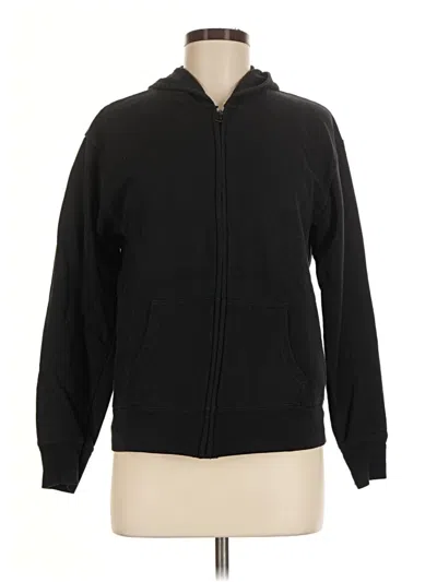 Pre-owned Hanes Zip Up Hoodie In Black