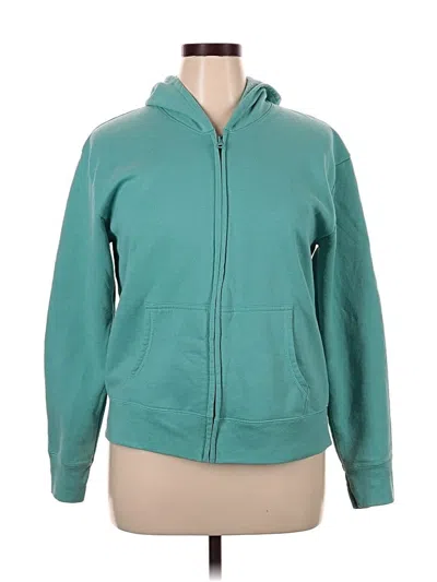 Pre-owned Hanes Zip Up Hoodie In Blue