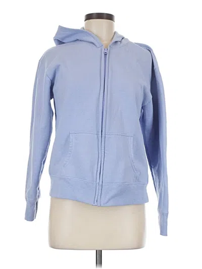 Pre-owned Hanes Zip Up Hoodie In Blue