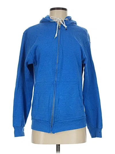 Pre-owned Hanes Zip Up Hoodie In Blue