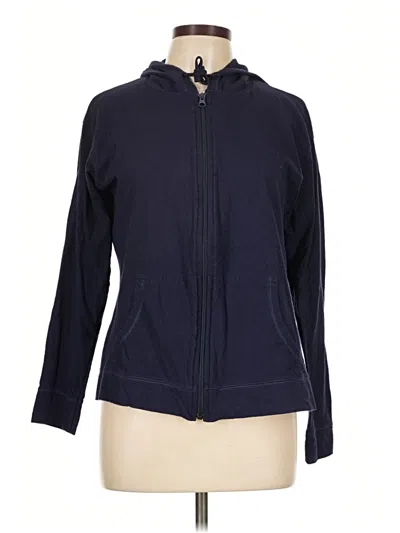 Pre-owned Hanes Zip Up Hoodie In Blue