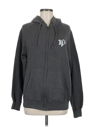 Pre-owned Hanes Zip Up Hoodie In Gray