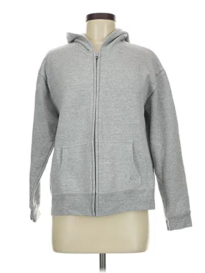 Pre-owned Hanes Zip Up Hoodie In Gray