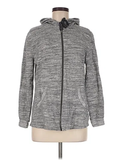 Pre-owned Hanes Zip Up Hoodie In Gray