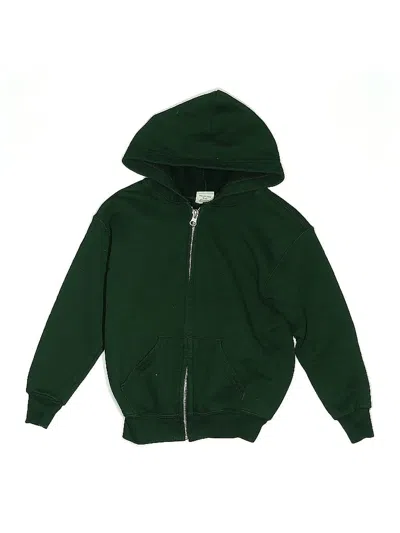 Pre-owned Hanes Kids' Zip Up Hoodie In Green