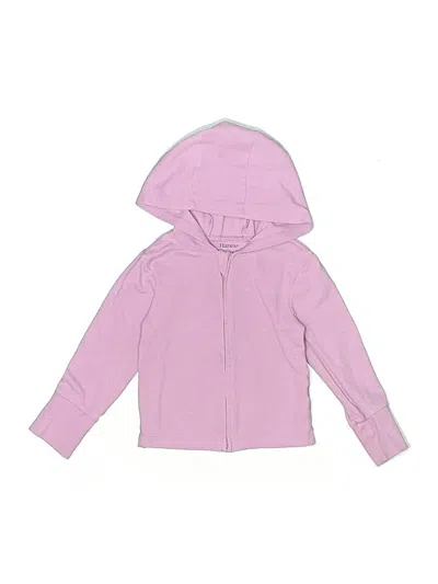 Pre-owned Hanes Kids' Zip Up Hoodie In Pink