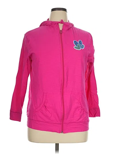 Pre-owned Hanes Zip Up Hoodie In Pink