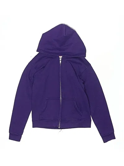 Pre-owned Hanes Kids' Zip Up Hoodie In Purple