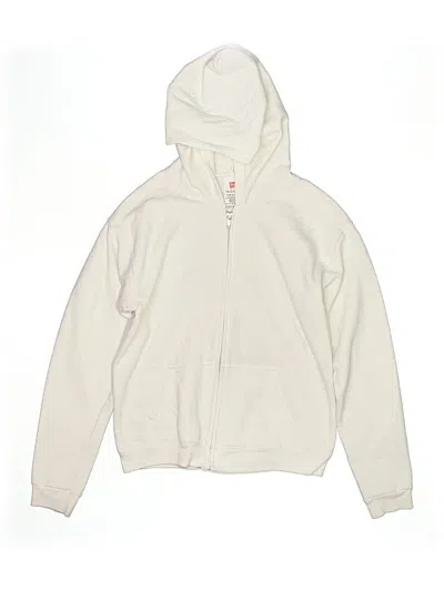 Pre-owned Hanes Kids' Zip Up Hoodie In Tan