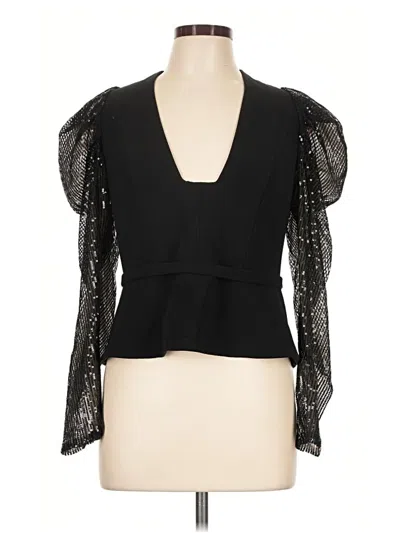 Pre-owned Haney 3/4 Sleeve Blouse In Black
