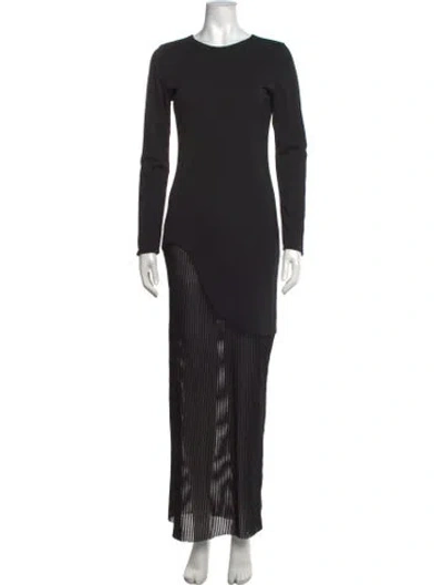 Pre-owned Haney Crew Neck Long Dress In Black