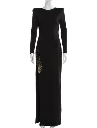 Pre-owned Haney Crew Neck Long Dress In Red