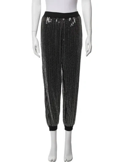 Pre-owned Haney Nylon Striped Sweatpants In Black