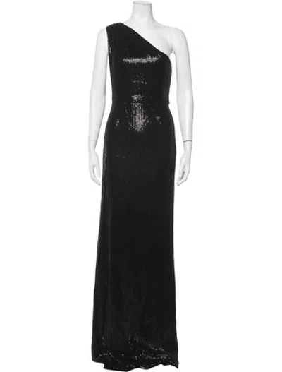 Pre-owned Haney One-shoulder Long Dress In Black