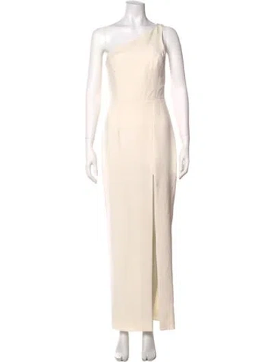 Pre-owned Haney One-shoulder Long Dress In Neutral