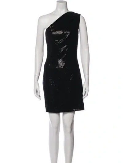 Pre-owned Haney One-shoulder Mini Dress In Gray