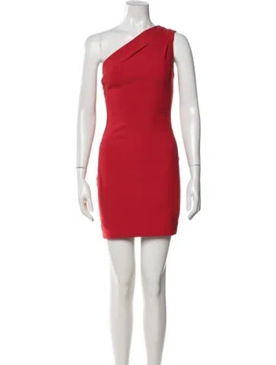 Pre-owned Haney One-shoulder Mini Dress In Red