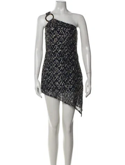 Pre-owned Haney Patterned Mini Dress In Multicolor