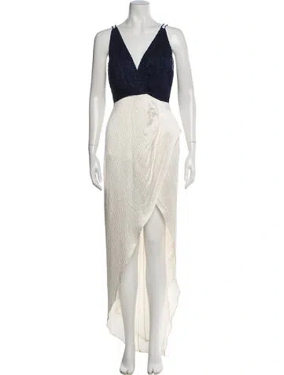 Pre-owned Haney Printed Midi Length Dress In Neutral