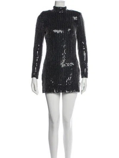 Pre-owned Haney Printed Mini Dress In Black