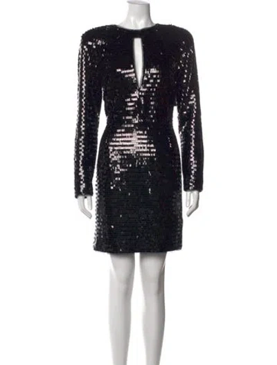 Pre-owned Haney Printed Mini Dress In Black