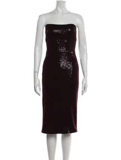 Pre-owned Haney Sequin Knee-length Dress In Burgundy