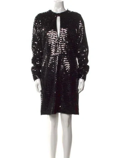 Pre-owned Haney Sequin Knee-length Dress W/ Tags In Black