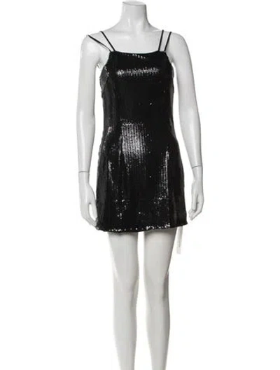 Pre-owned Haney Sequin Mini Dress In Black