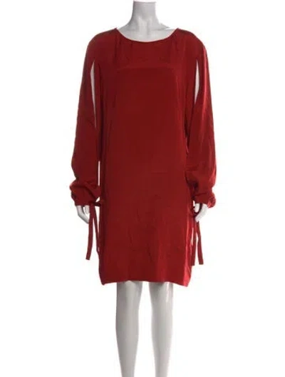 Pre-owned Haney Silk Knee-length Dress In Red