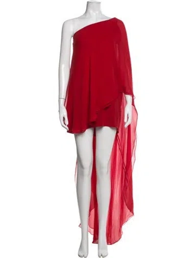 Pre-owned Haney Silk Long Dress In Red