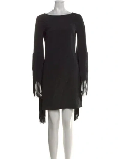 Pre-owned Haney Silk Mini Dress In Black