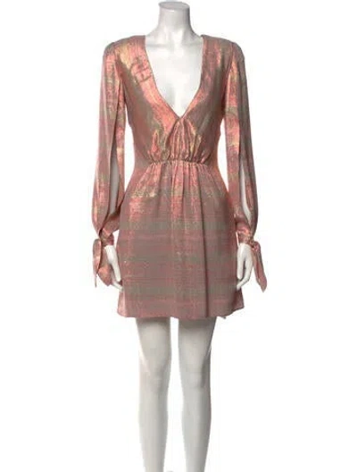 Pre-owned Haney Silk Mini Dress In Neutral