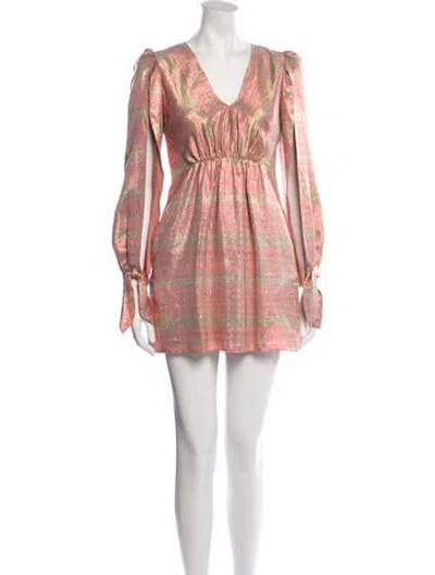 Pre-owned Haney Silk Mini Dress In Orange