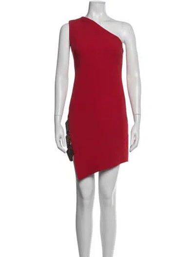 Pre-owned Haney Silk Mini Dress In Red