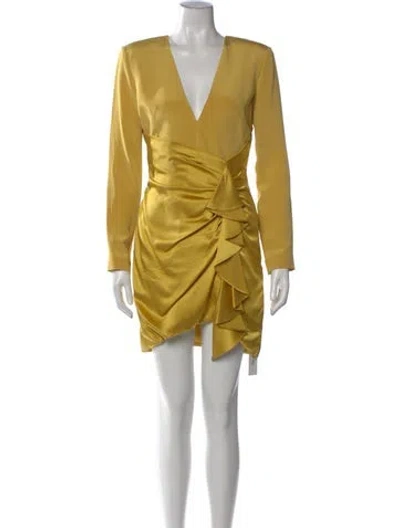 Pre-owned Haney Silk Mini Dress In Yellow