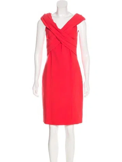 Pre-owned Haney Sleeveless Knee-length Dress In Red