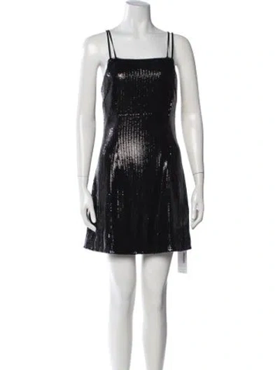 Pre-owned Haney Square Neckline Mini Dress In Black