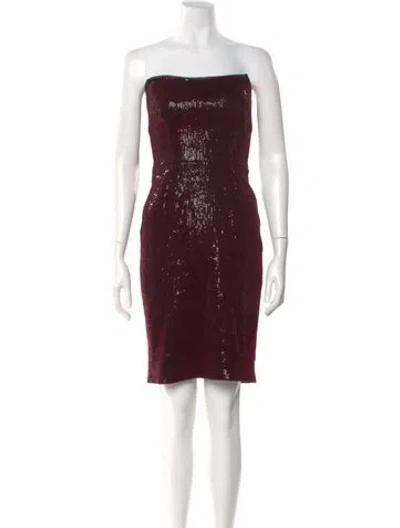 Pre-owned Haney Strapless Mini Dress In Burgundy