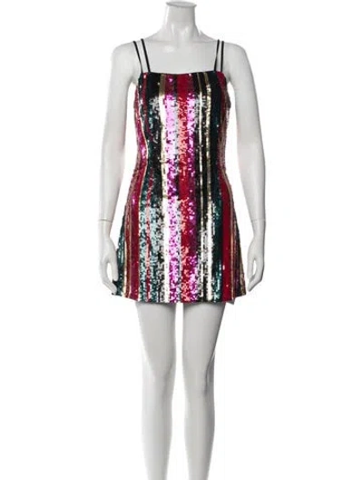 Pre-owned Haney Striped Mini Dress In Red