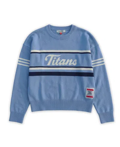 Hang Men's And Women's Light Blue X Tennessee Titans Jacquard Knit Sweater