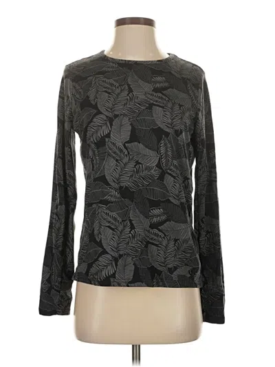 Pre-owned Hang Ten Long Sleeve Top Black Boatneck Tops