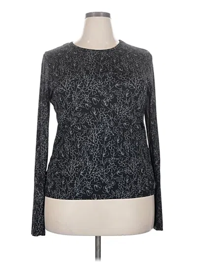 Pre-owned Hang Ten Long Sleeve Top Gray Turtleneck Tops