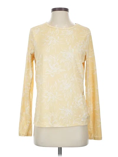 Pre-owned Hang Ten Long Sleeve Top Yellow Boatneck Tops