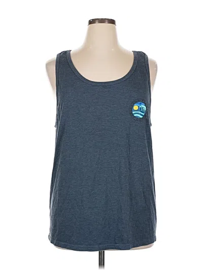 Pre-owned Hang Ten Tank Top Blue Halter Neckline Tops