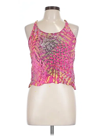 Pre-owned Hang Ten Tank Top Pink Halter Neckline Tops