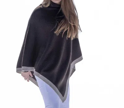 Hangai Mountain Textiles Rice Knit Yak Poncho In Platinum Border In Multi