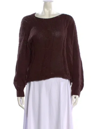 Pre-owned Hania By Anya Cole Cashmere Bateau Neckline Sweater In Brown